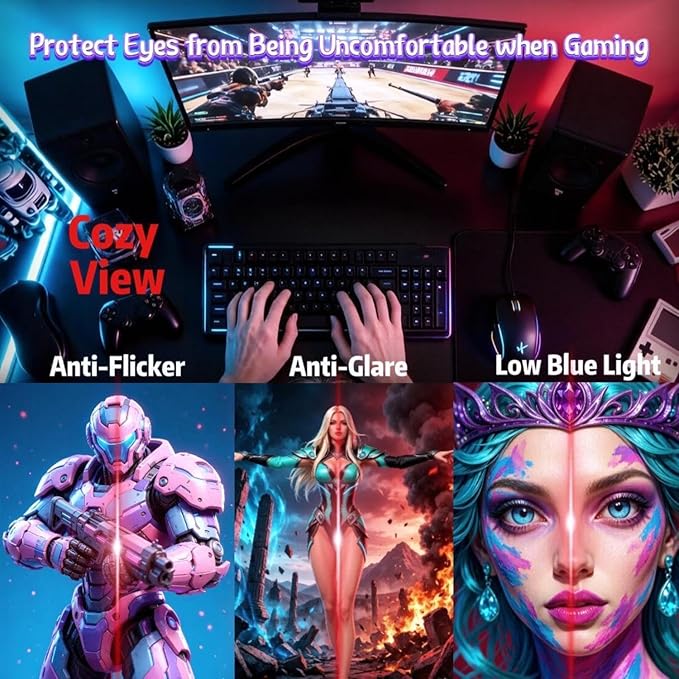 ZZA 27 Inch Curved Gaming Monitor 200Hz, Full HD 1080P VA Panel Computer Monitor, 1ms Response Time, FreeSync, HDMI & DP Port, HDR, Frameless, VESA Mountable