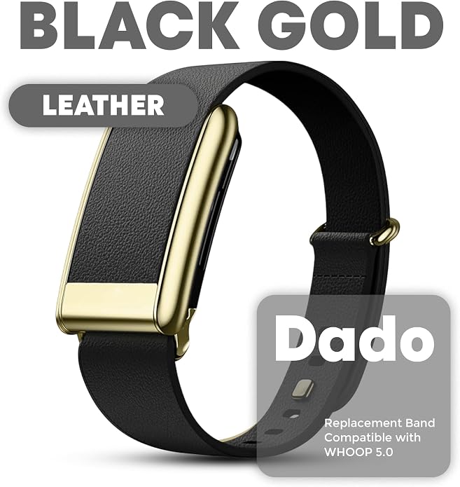 DADO Luxe Tapered Leather Replacement Band Compatible with WHOOP 5.0, One, Peak, and Life Fitness Tracker – Durable & Comfortable | Not for Whoop Gen 4