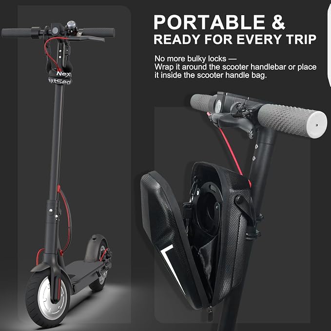 Electric Scooter Lock, High Security Scooter Lock, One-Touch Locking, 35.55inch Long Anti Theft 6mm Thick Bike Chain Locks with Key and Storage Bag, Bicycle Accessories for Scooters, E-Bike