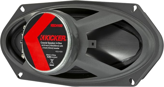 KICKER 51KSC41004 KS-Series 4x10 Coaxial Speakers with .5" tweeters, 4-Ohm, Pair