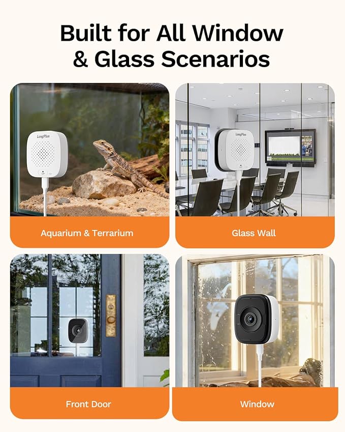 LongPlus 3K 5MP Magnetic Window Camera with Night Vision, 2.4&5GHz WiFi Safeview Window Security Camera, Indoor Window Camera for Home Security, 24/7 Recording, Human/Car Detection,Two-Way Audio