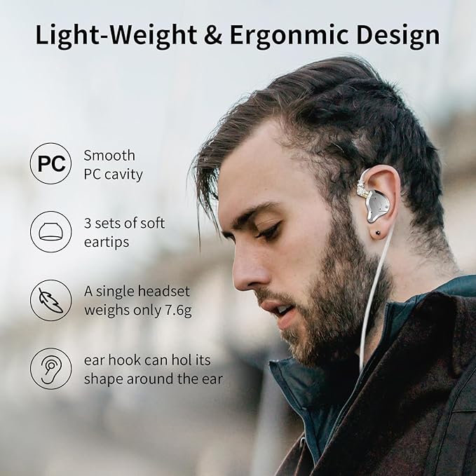 KZ ZS10 Pro IEM Earbuds,KZ in Ear Monitor for Systerm, 4BA 1DD Wired Gaming Headphone Multi Driver in Ear Earphone, IEM Earphone, on Stage Monitor for Singer Guitarist Drummer (Glare Blue, with Mic)