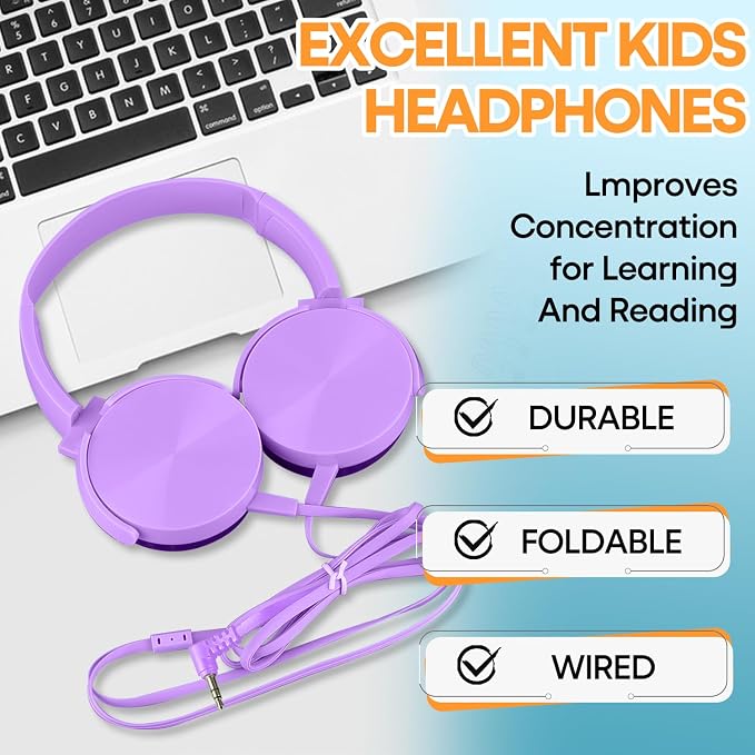 Bulk Headphones 12 Pack for School Classroom Kids K-12, Wholesale Wired Durable Computer Earphones Class Set for Students Children Toddler Teens Boys Girls and Adult (HY450, 12 Mixed)