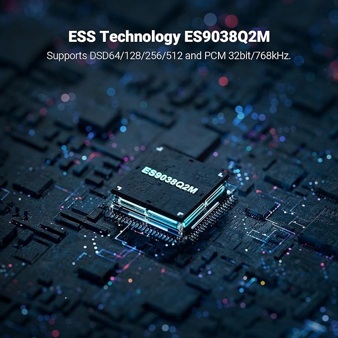 Fosi Audio DS1 USB C DAC Headphone Amp DSD512 ES9038Q2M HiFi Mini Audio Adapter Supports 32bit/768kHz with 4.4MM and 3.5MM Dual Headphones Outputs Compatible with Smartphones/Laptop/PC/Music Players