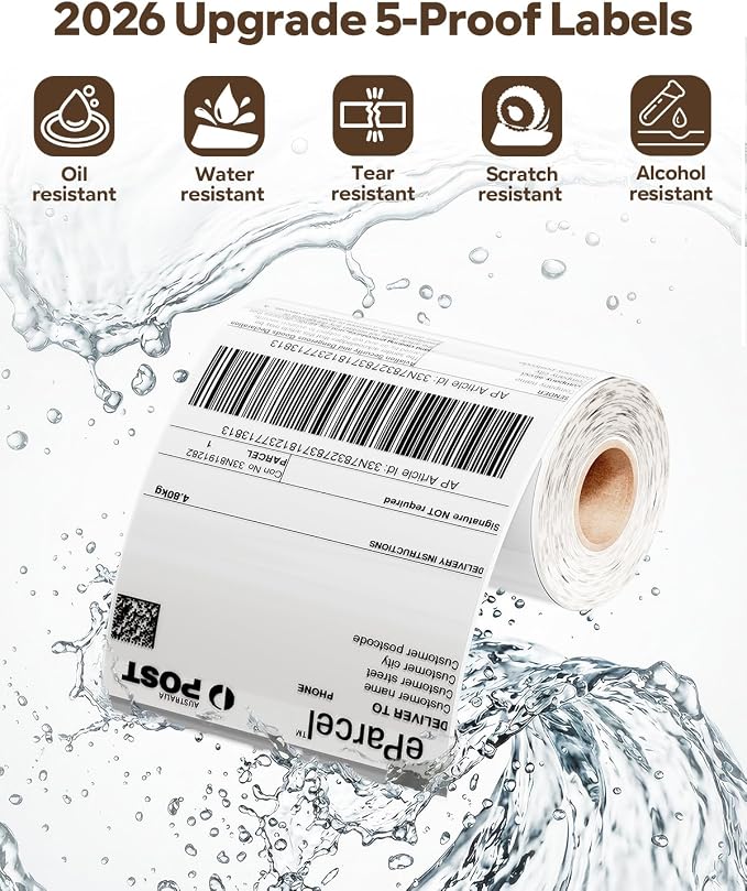 Phomemo 241BT Shipping Label Printer & Packs of 100pcs 4x6 Clear Labels