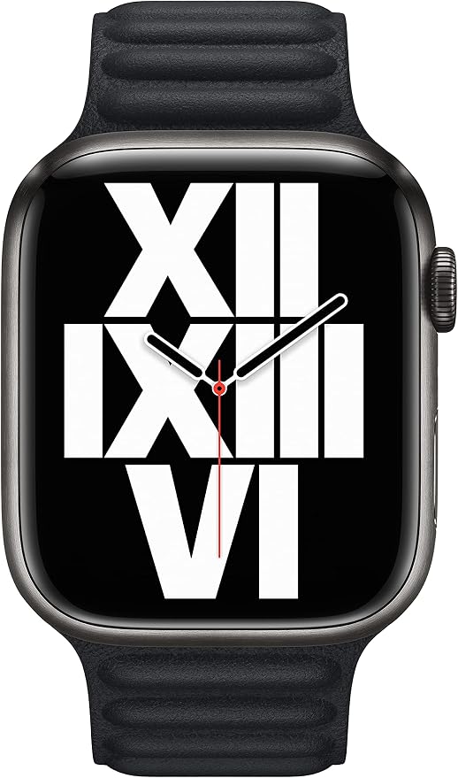 Apple Watch Band - Leather Link - (45mm) - Midnight - Medium/Large