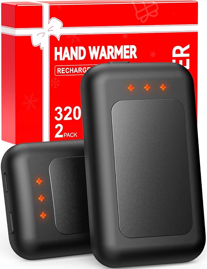 Rechargeable Hand Warmers with LED Temp & Battery Display, 4 Heat Levels Pocket Heater for Camping, Hiking, Golf, AC Room Use, Portable Electric Hand Warmer for Men & Women