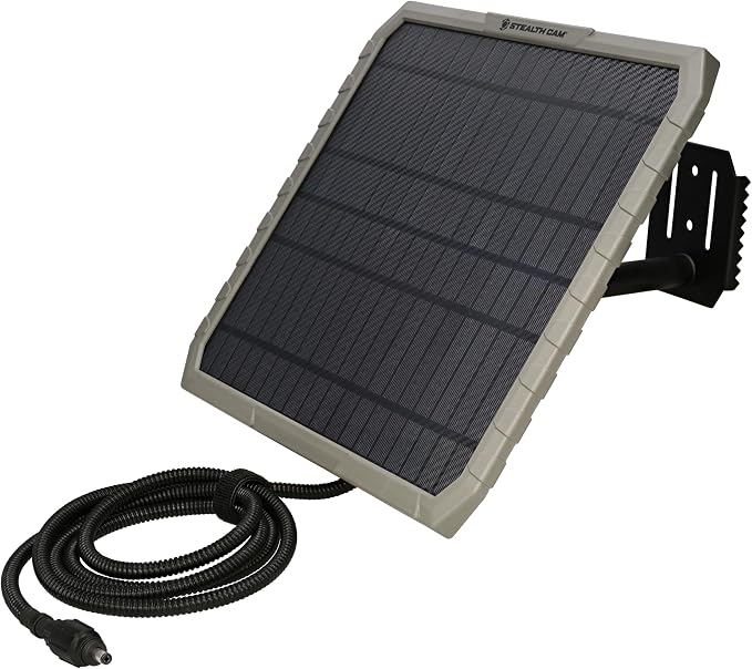 FieldMax External 10" Solar Panel with 10,000 mAh Lithium Battery – Trail Camera Solar Power Pack with Adjustable Mount & 12V Compatibility