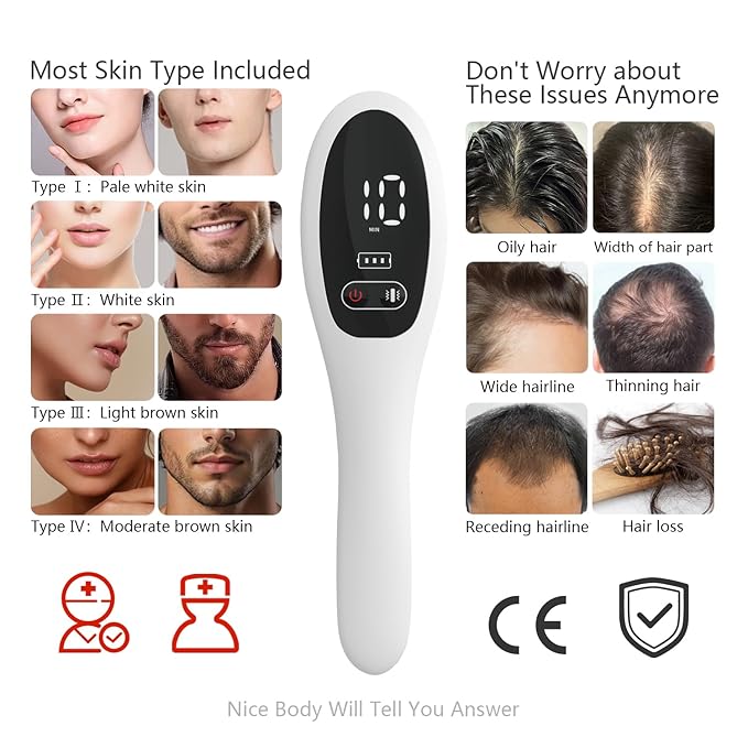 Laser Comb, FDA Cleared Device, Red Light Therapy for Hair Growth, Professional Grade Hair Loss Treatment, Regrows Fuller and Thicker Hair, Reverses Thinning, Stimulates Growth for Men & Women