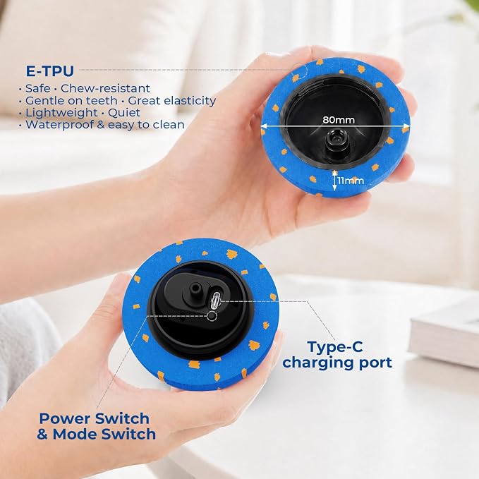 Fsitego Interactive Dog Ball Toys, Automatic Moving Bouncing, Rotating Smart Dog Toy for Small, Medium, Large to Keep Them Busy, Durable E-TPU Material & IP65 Waterproof, 5H Continuous Use(Blue)