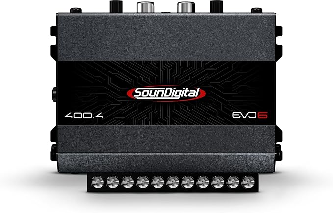 SounDigital 400X4 Car & Motorcycles Full Range Amplifier 4 Channels 400 Watts RMS 4 Ohm - Compact Size - Professional Super Sound Quality