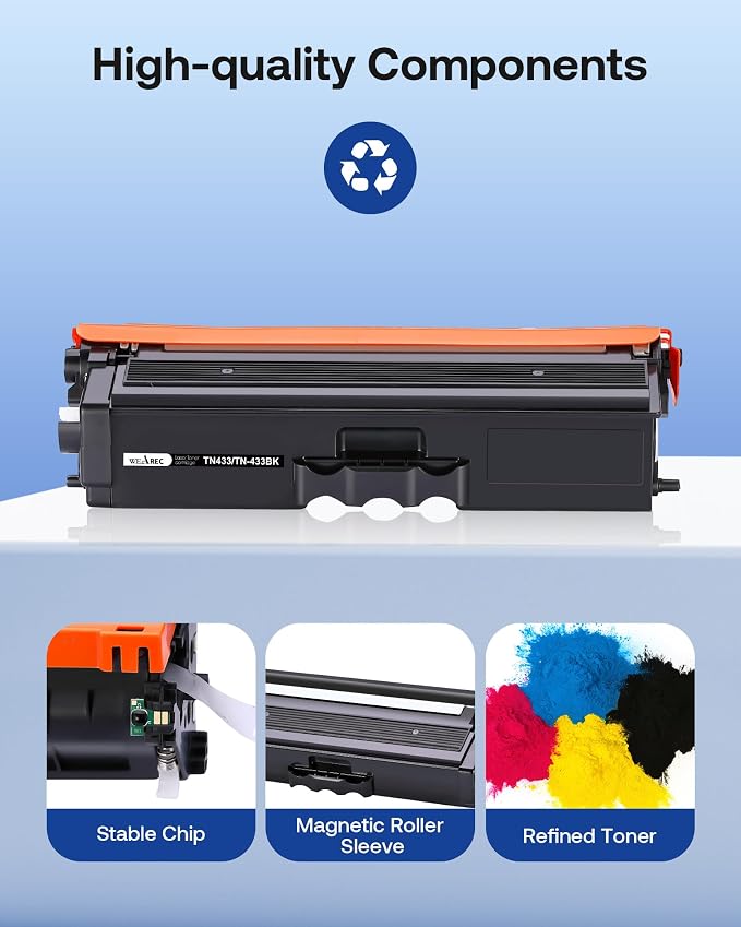 TN431 Compatible Replacement for Brother TN-431 TN433 TN-433 TN436 TN-436 Toner Cartridges for Brother HL-L8260CDW HL-L8360CDW MFC-L8610CDW MFC-L8900CDW MFC-L8690CDW Printer 4 Pack