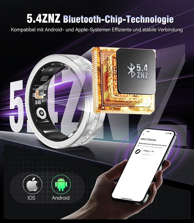 10 Gen Diamond Smart Ring and Wireless Charging Case【Industry Ranking No.1 – 0 Measurement Error】 2026 Smart Ring for Women & Men for Sleep Tracking Wearable Device,Fitness Ring【Slive 9#】