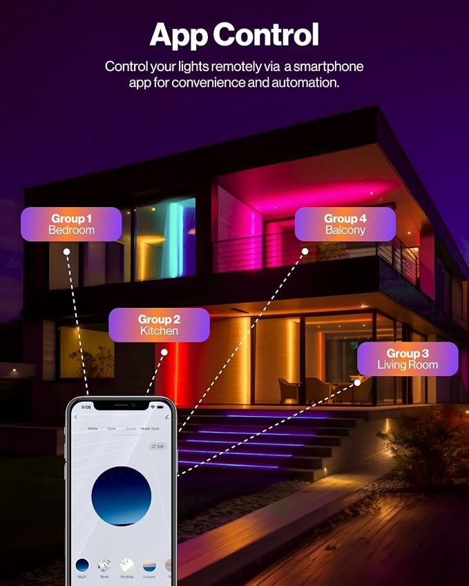 Sunco 4 Pack 6 Inch Smart Ultra Thin LED Recessed Ceiling Lights Slim, RGB+5000K Daylight, Dimmable, 15W, Canless Wafer with Junction Box - ETL.