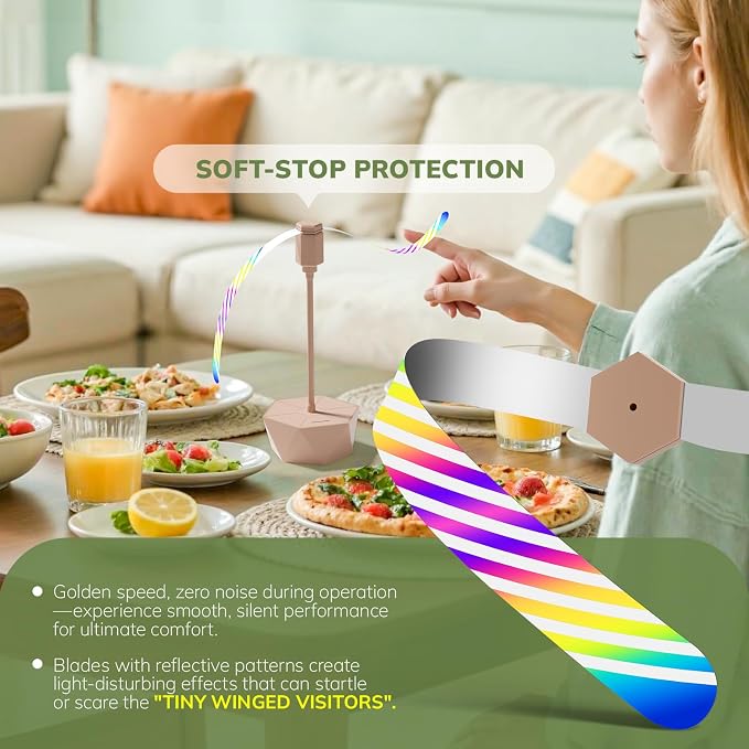 Grete Gotye Portable Battery Powered Fly Fans for Tables Up to 15 Hours Working Time, 6-Pack Indoor Outdoor Food Fan with Flexible Goose-Neck Blades for Home Restaurant Party Picnic Patio BBQ, Pink