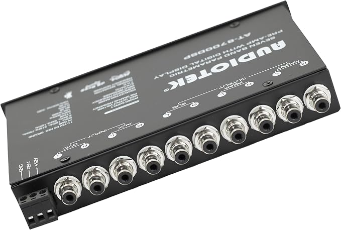 Audiotek 8700DSP 1/2 Din 7 Band Car Audio Equalizer EQ Front, Rear + Sub Output, Up to 7V RMS of Output, Gold-Plated RCA connectors for Best Audio Output for Car, Boat, RV, RTV, Motorcycle