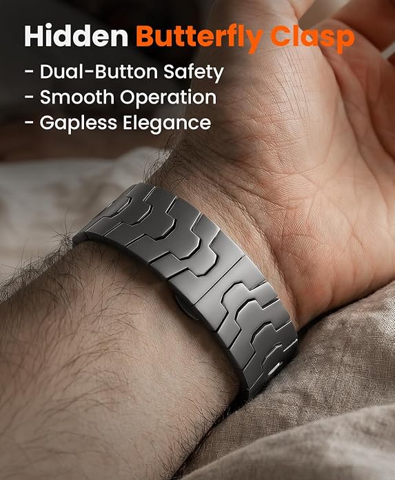 AGIS02 Titanium Band for Apple Watch Ultra 3/2/1 Band 49mm & Series 11/10 46mm, Grade 5 Titanium Ultra Watch Band for Men with DLC Coating, Durable and Lightweight iWatch Metal Strap
