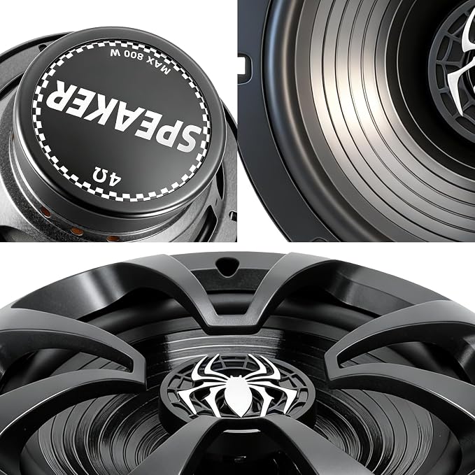 Upgraded 6.5" Coaxial Car Speakers, 800W Max 4 Ohm Car Audio Speakers High-end Silk Dome Tweeter, Plug & Play Installation, Durable Design - Pair