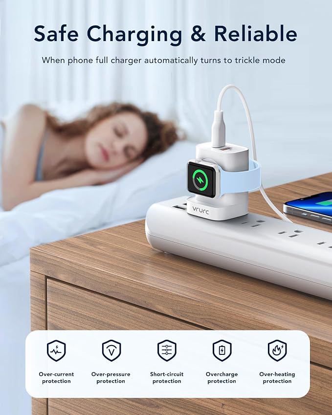 VRURC Charger for iPhone & Apple Watch, Portable Travel Charger for Multi Devices