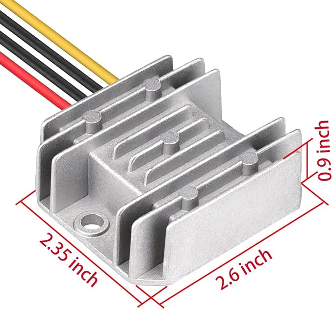DC 8V-40V to 12V 3A Automatic Buck Boost Converter Step Down/Up Regulator Voltage Reducer Converter Waterproof Regulated DC Power Supply for Golf Cart Club Car LED Light