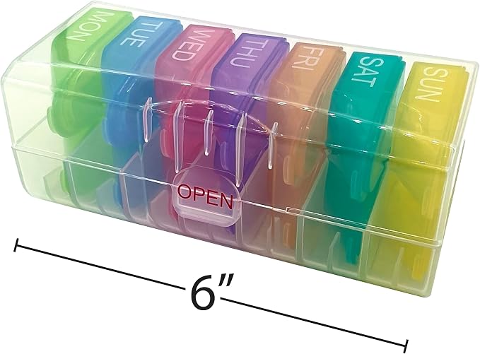 e-Pill 2 Times a Day x 7 Day Weekly Pill Organizer, Vitamin, and Medicine Pillbox (2x7)