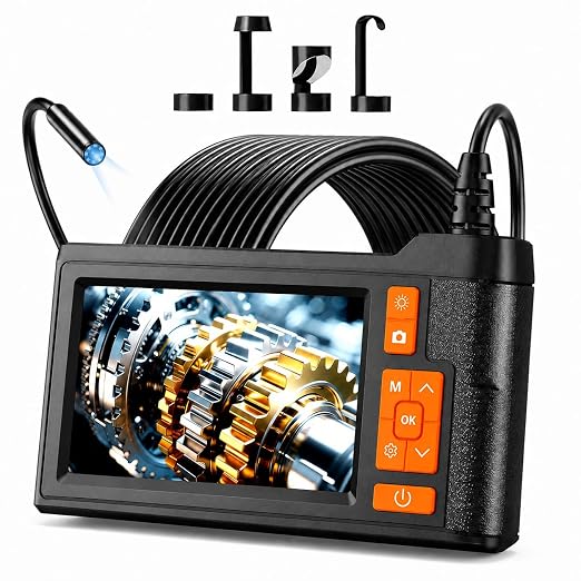 Borescope Camera with Light, 4.3" Endoscope Camera 1080P HD(Support Photo/Video), IP67 Waterproof Snake Camera, Easy Use Ideal Gadget for Inspection Walls, Automotive Engines, Pipes (16.5ft)
