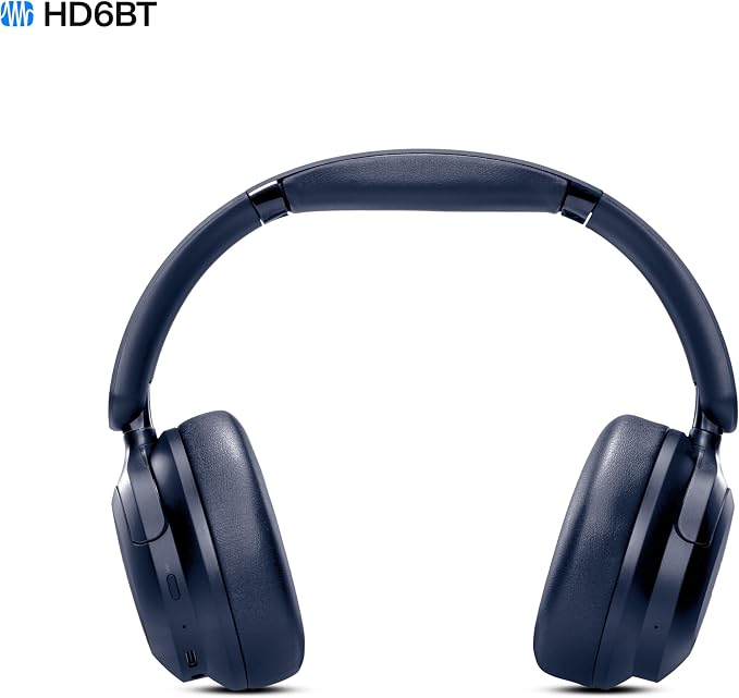 PreSonus Eris HD6BT — Over-Ear Closed-Back Wireless Headphones, Bluetooth, ANC Noise Cancelling, Up to 60 Hours Battery Life, Studio Headphones for Mixing, Monitoring, Recording, Midnight Blue