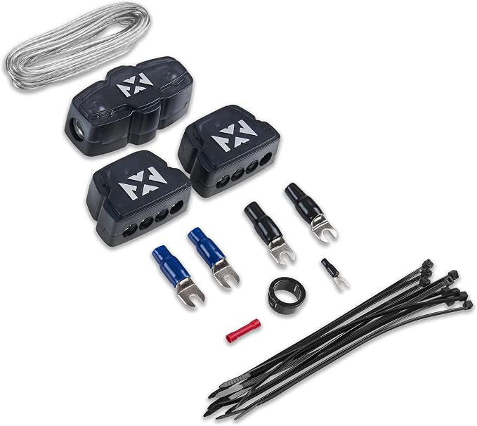 NVX True 1/0 Gauge AWG 100% OFC Dual Amplifier Wiring Kit Without RCA Cable - XAPK1D
