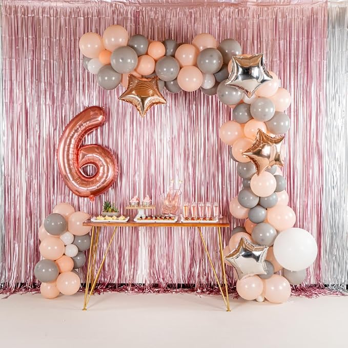 Restaurantware-Balloonify Balloon Garland Set, 1 Party Decoration Kit - 126 Balloons, With Chain, Champagne Star Latex Balloon Arch Kit, Includes Glue Dots And Ribbon- Restaurantware