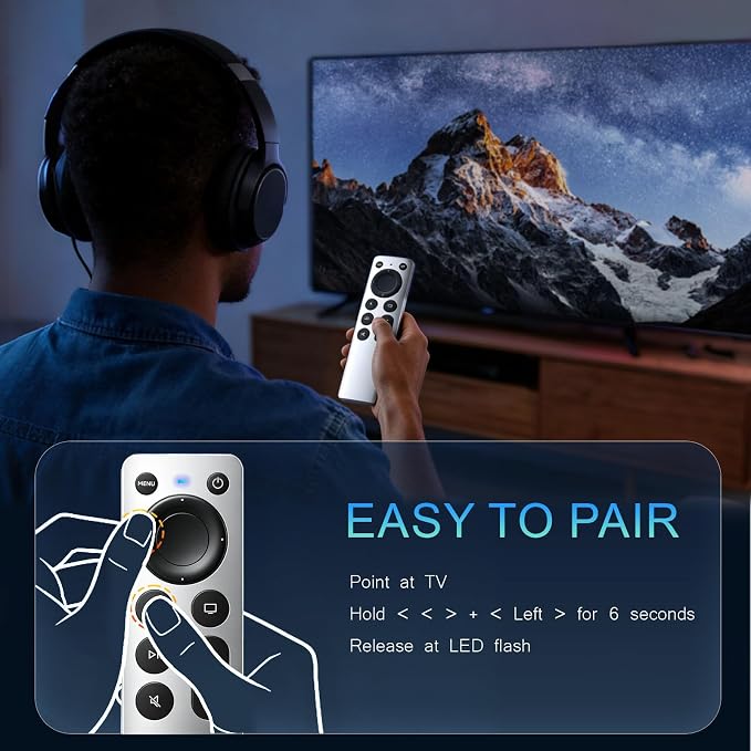 Universal Replacement for Apple TV Remote: for Apple TV 4K/HD/Gen 1 2 3 with TV Control (NO Siri & Touch) for Home Family Elderly, Silvery-White