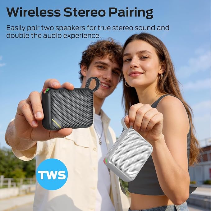 Monster S360 Portable Bluetooth Speaker, IPX7 Waterproof, Bluetooth 6.0, 20H Playtime, Powerful Stereo Sound, Support TF Card, Clear Hands-Free Calling Speaker for Home, Outdoors and Travel