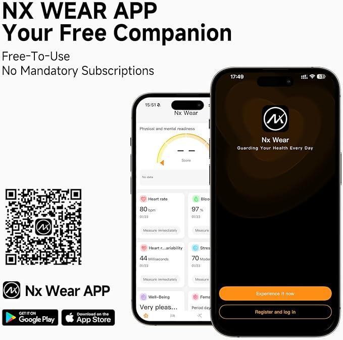 Smart Bracelet, Subscription-Free 24/7 Health Tracking, Heart Rate, SpO2, HRV & Sleep Tracker with IPX8 Waterproof, Wearable Activity & Fitness Tracker, 7-Day Battery, 2 Bands