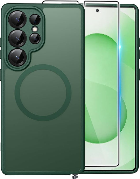 FNTCASE for Samsung Galaxy S25 Ultra Case: [Fit for Magsafe] [Full Camera Protection] Translucent Matte Cases with [Screen Protector] Military Grade Shockproof Protective Phone Cover