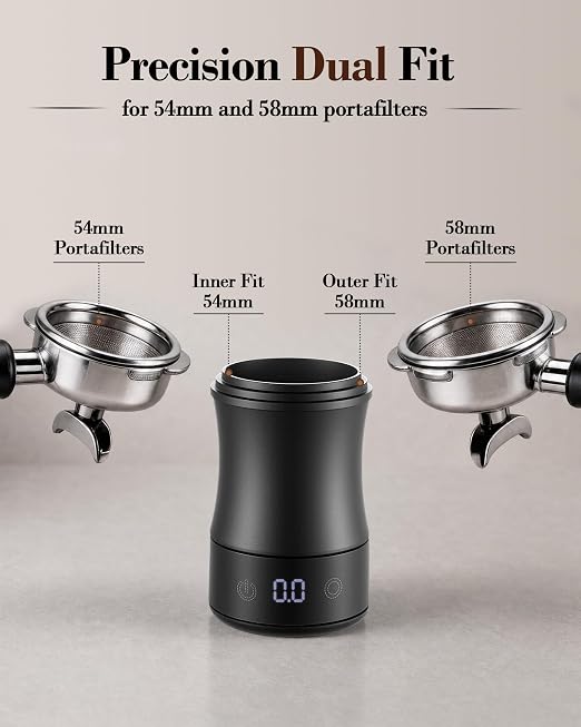 Digital Coffee Scale with Timer, 2-in-1 Espresso Scale & Coffee Dosing Cup, Magnetic Design Fits 54mm & 58mm Portafilter, Rechargeable, Max 500g/0.1g Precision, Auto-Off Setting, Black