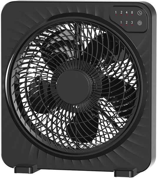 PNTCK 13" Quiet Desk Fan with 3 Speeds, 5 Blades, Powerful Box Fan with Convenient Touch Control, 15h Timer, Portable Cooling Fan Table Fan for Bedroom Home, Office, Kitchen