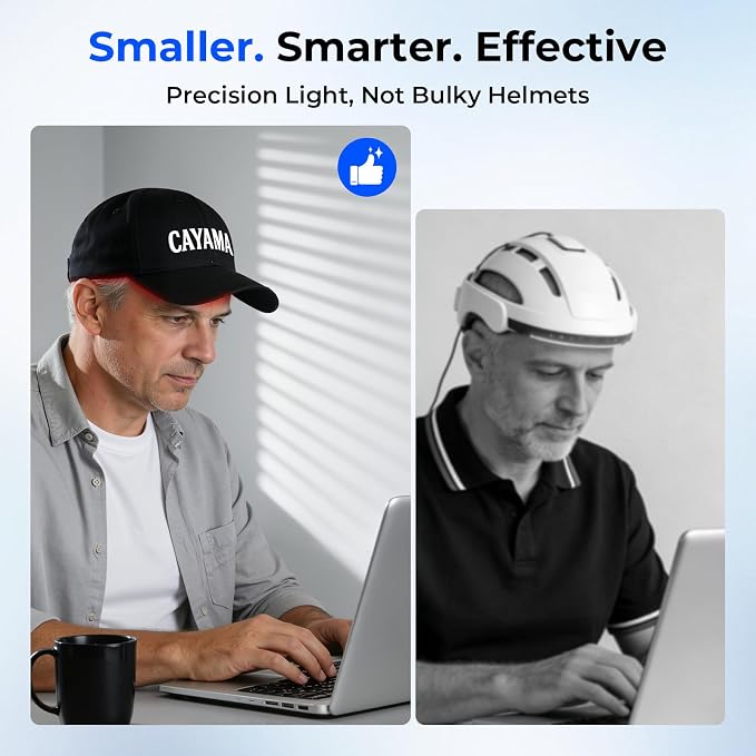 CAYAMA Red Light Hair Growth Cap, Cordless Red Light Therapy for Hair Growth Appearance, Adjustable Fit with Remote Control, At-Home Scalp Care for Men & Women