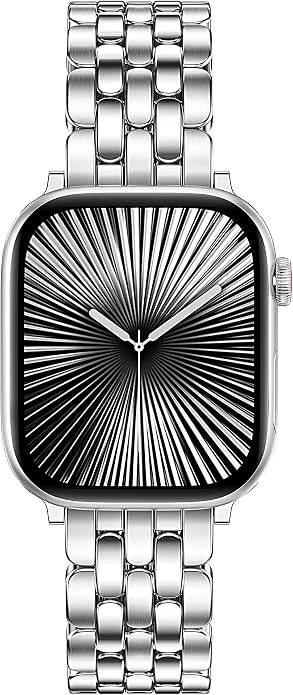 TOYOUTHS Designer Vintage Dressy Bracelet for Apple Watch Band Women 42/40/41/38/44/45/46/49mm, Stainless Steel Elegant Luxury Metal Strap for iWatch Series 11 10 9 8 7 6 5 4 SE/Ultra 3 2 1
