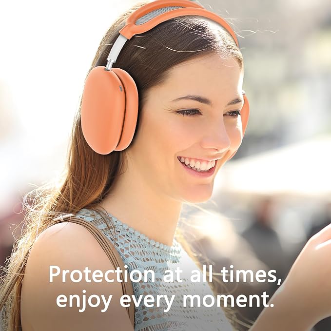 Silicone Case Cover for AirPods Max Headphones,Ear Pad Case Cover/Ear Cups Cover/Headband Cover for AirPods Max 2/1 (2026/2024/2020)(USB-C/Lightning),Silicone Accessories for Apple AirPod Max 2,Salmon