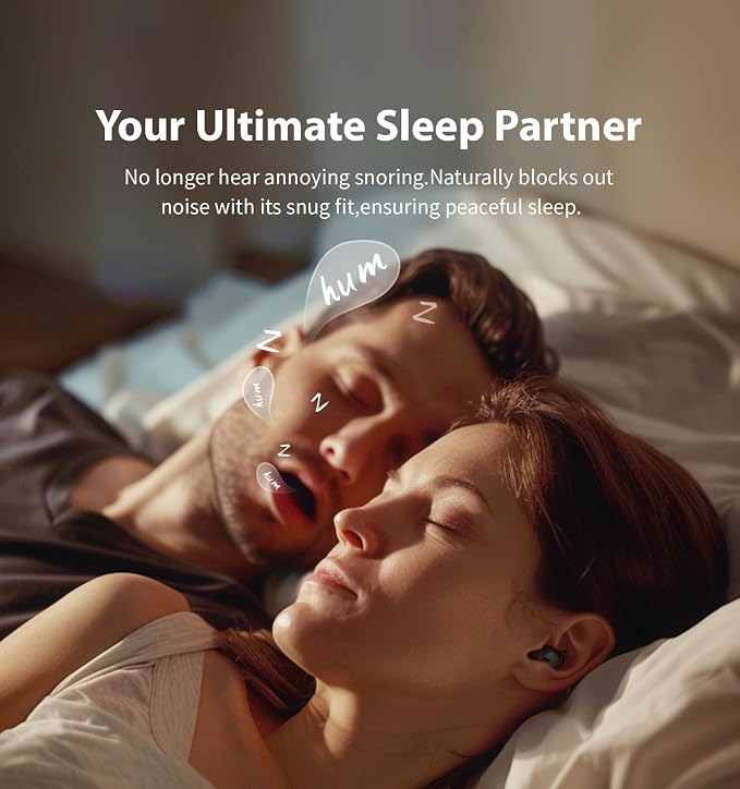 Invisible Sleep Headphones,Sleep Earbuds for Side Sleepers,Small Comfortable Fit Noise Blocking Sleep Earbuds,Bluetooth 5.3 Wireless Earphones, in-Ear Ear Buds for Sleeping (Black)