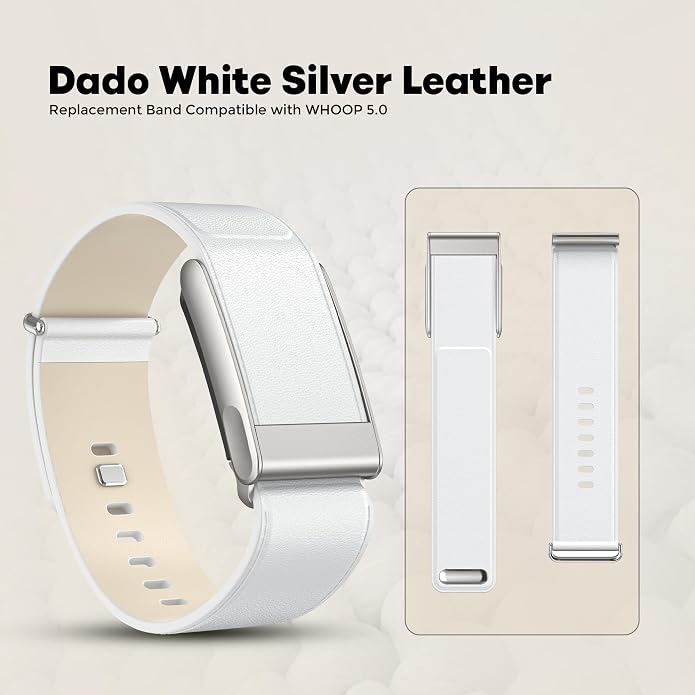 DADO Luxe Tapered Leather Replacement Band Compatible with WHOOP 5.0, One, Peak, and Life Fitness Tracker – Durable & Comfortable | Not for Whoop Gen 4