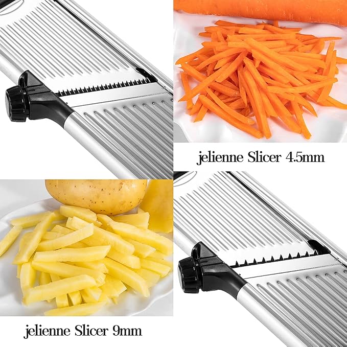 VEKAYA 5 in 1 Rotary Cheese Grater and Stainless Steel Madoline Slicer