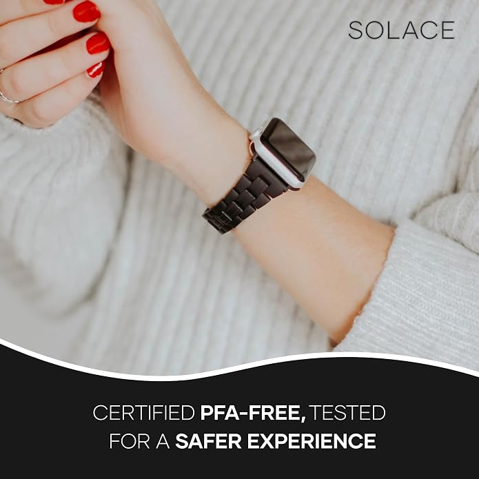 Solace Bands Slim Matte Resin Watch Band - Universal Fit for Apple Watch Bands for Women and Men, iWatch Bands for 38mm 40mm 41mm 42mm 44mm 45mm 49mm Ultra, SE and Series 11 10 9 8 7 6 5 4 3 2 1