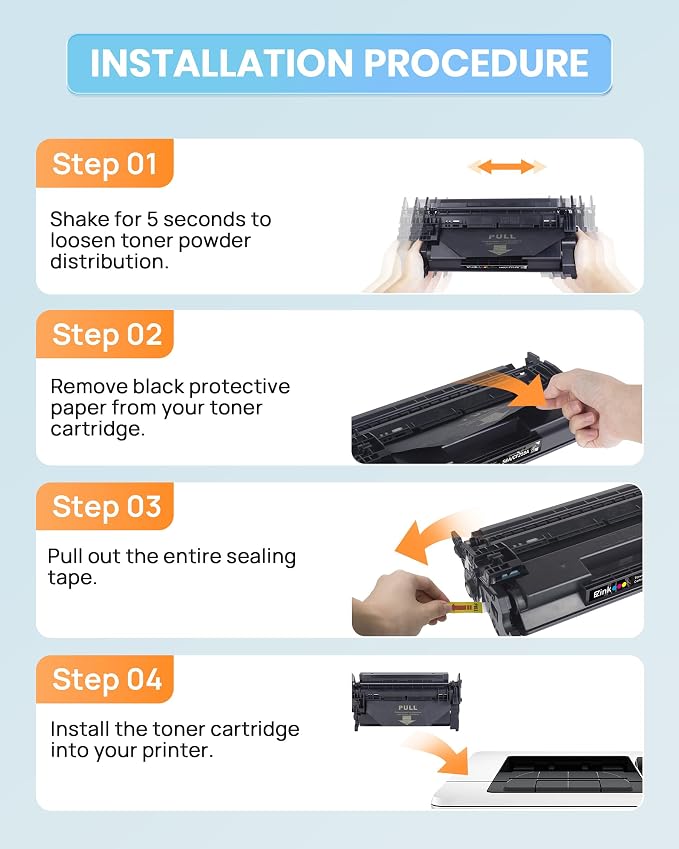 E-Z Ink 58A Toner Cartridge CF258A Compatible Replacement for HP 58A Toner Cartridge Black 58X CF258X to Use with LaserJet Pro Mep M428fdw M428dw M428fdn M404n M404dn M404dw M404 (2 Black, with Chip)