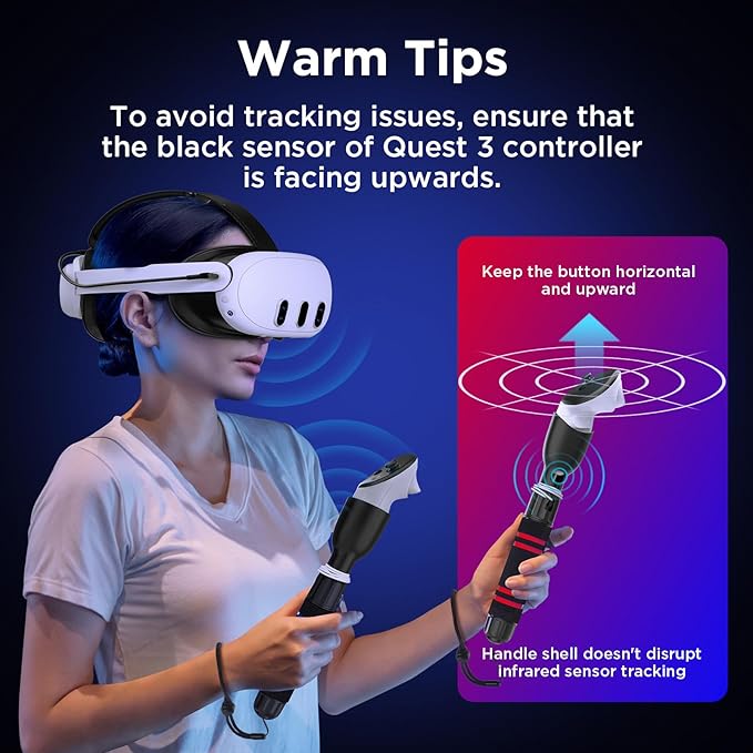 YOGES Gorilla Tag Long Arms Compatible with Meta Quest 3S/ Quest 3/ Oculus Quest 2/ Quest Pro/Rift S Controller, Beat Saber Handle Attachments VR Sticks Dual Extensions Grips for Playing VR Games