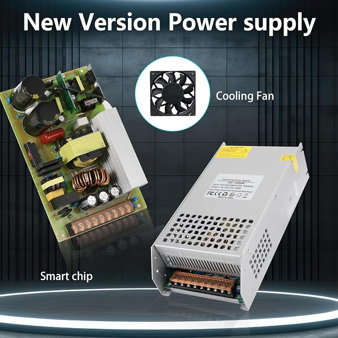 DC 48V 25A 1200W Power Supply Adapter 110V AC to 48V DC Converter Power Supply for Drive Sensor Lamp Meter Controller Servos Electric Motor