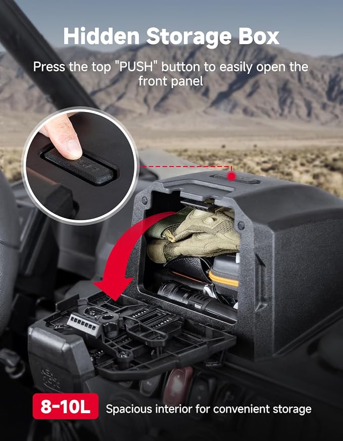 KEMIMOTO Tablet Mount Storage Box Electric Device GPS Mount | Compatible with 2023+ CFMOTO ZForce 950 Sport & Trail / ZForce 800 Trail G2 Phone Holder Adjustable Navigation Tablet Holder