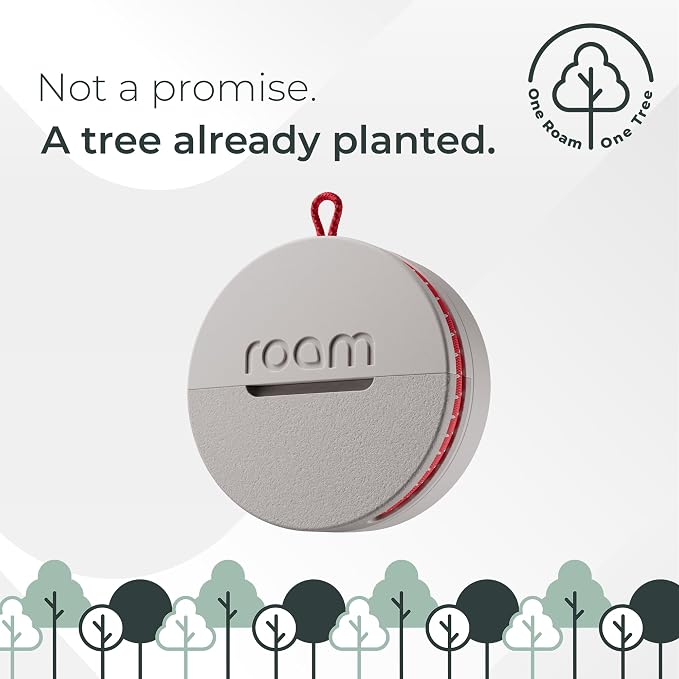 ROAM SMART TRACKER - Bluetooth Tracker & Item Locator for Keys, Luggage, Kid & Pet Gear, (iOS, Android), No App or Subscription, Fast Setup, Waterproof, 1-Pack, Grey