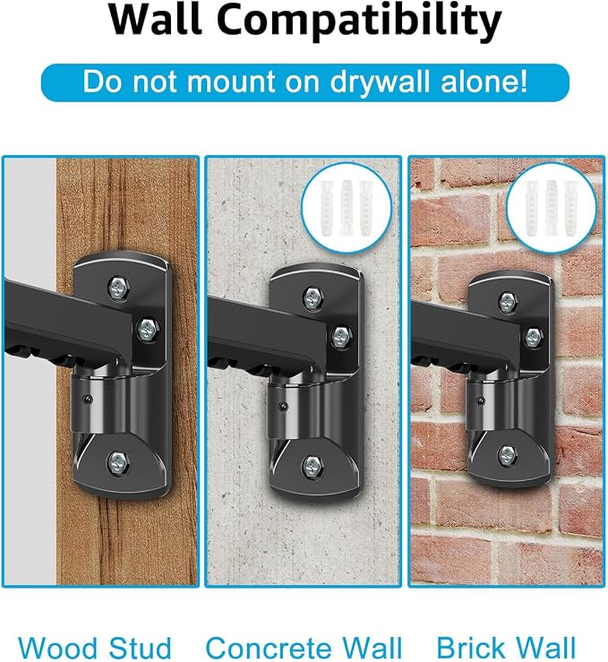 MOUNTUP Single Monitor Wall Mount for Max 32 Inch Computer Screen, Fully Adjustable Monitor Arm, Wall Mount Monitors Holder Support 4.4-19.8lbs Display, VESA Bracket Fit 75x75mm, 100x100mm (Pack of 2)