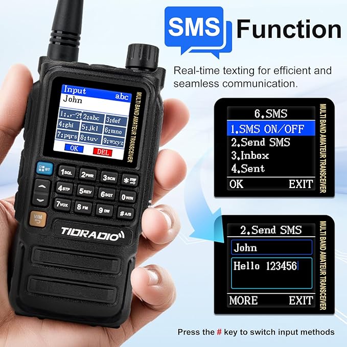 TIDRADIO TD-H3 Plus GMRS Handheld Radio Long Range Walkie Talkies USB-C Charging & Wireless Programming Multi-band Rechargeable Two Way Radios 2500mAh Battery NOAA Weather Radio Frequency Copy -2 Pack