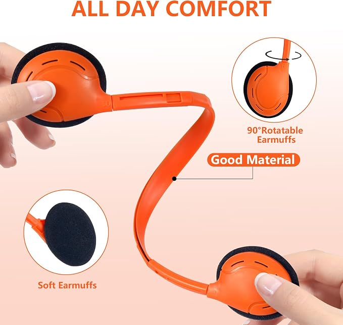 Classroom Headphones Bulk 50 Pack for School,Wholesale Earphones Class Set of Headphones for Students Testing On Line Learning Adult 3.5mm Jack (10 Multi Color)